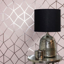 FD42561 Platinum Luxury Foil Geometric Pink Wallpaper by Fine Decor