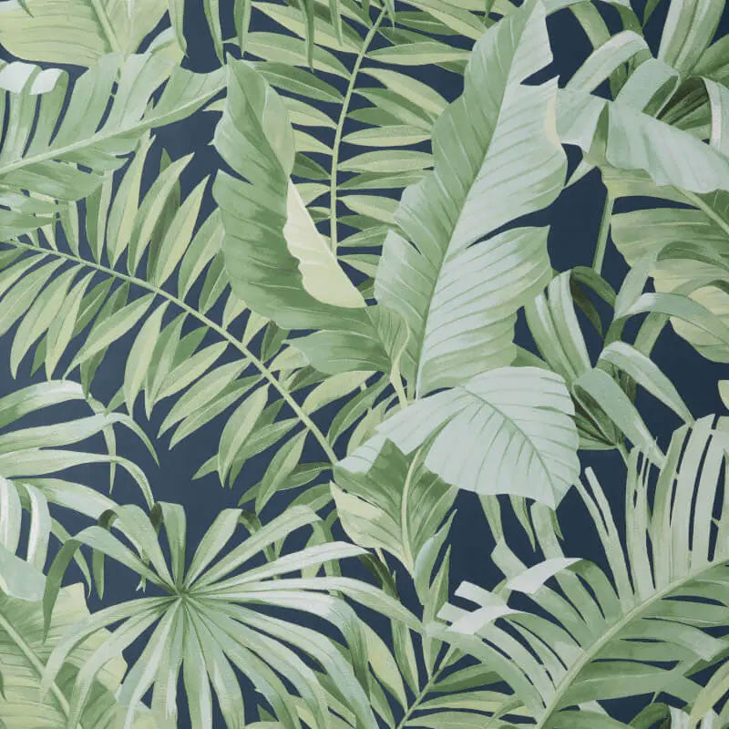 FD42851 Maui Tropical Navy Blue Wallpaper by Fine Decor