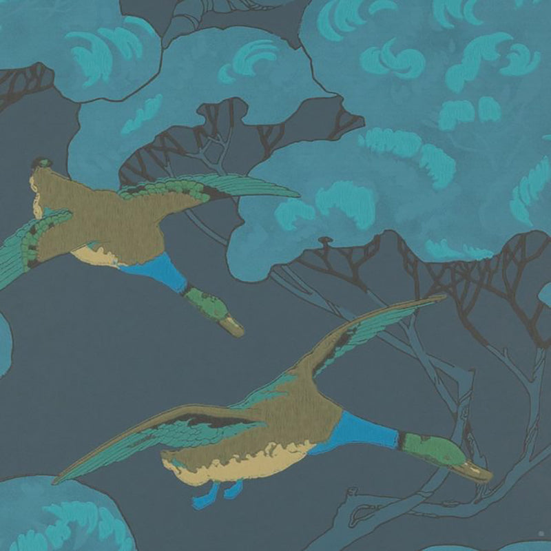 FG090/H10 Flying Ducks Modern Country Wallpaper By Mulberry Home
