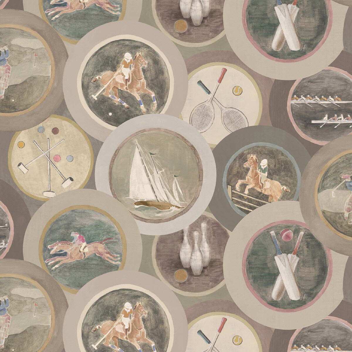 FG095/J52 Sporting Life Icons Wallpaper by Mulberry Home