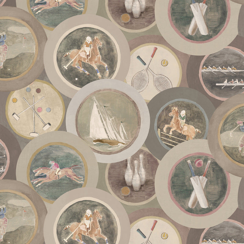 FG095/J52 Sporting Life Icons Wallpaper by Mulberry Home