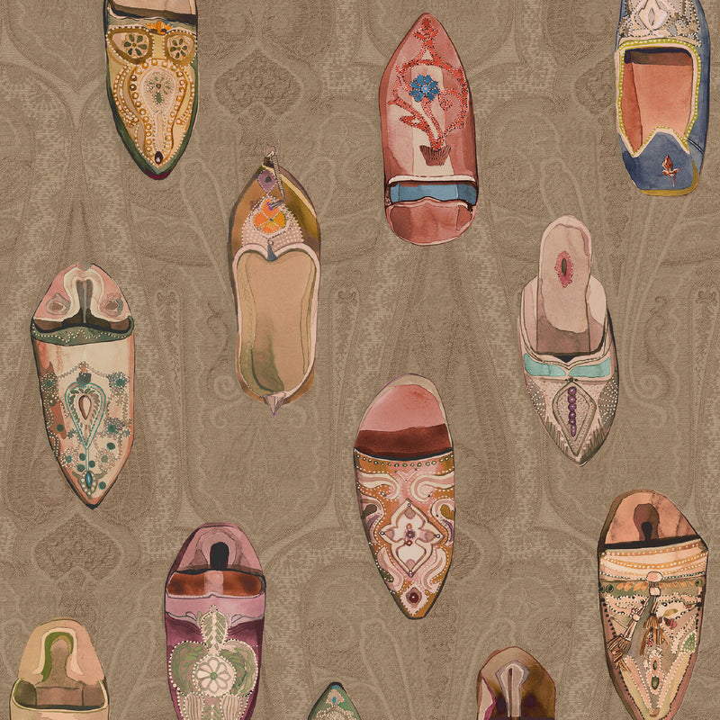 FG096/J52 Babouches Icons Wallpaper by Mulberry Home