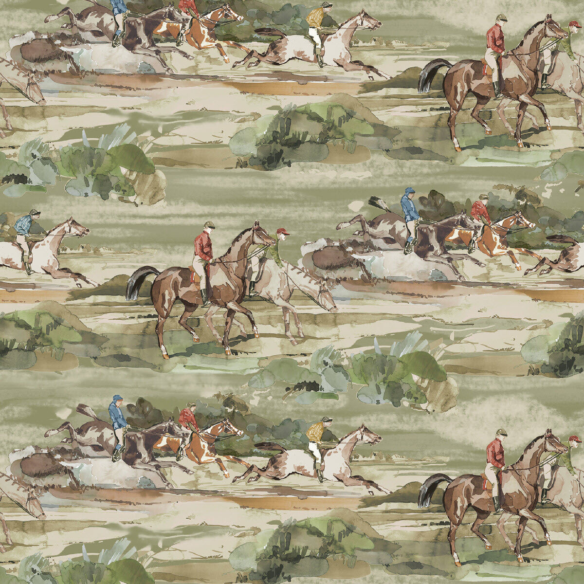 FG097/J52 Morning Gallop Icons Wallpaper by Mulberry Home