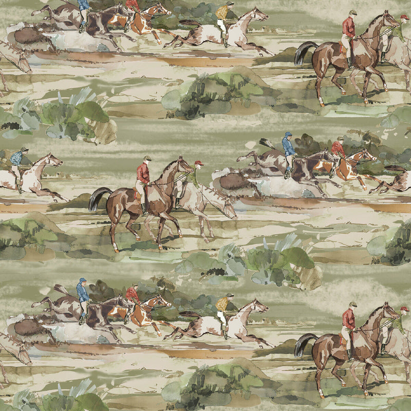 FG097/J52 Morning Gallop Icons Wallpaper by Mulberry Home