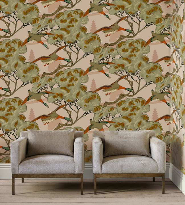 FG102/H150 Grand Flying Duck Icons Wallpaper by Mulberry Home