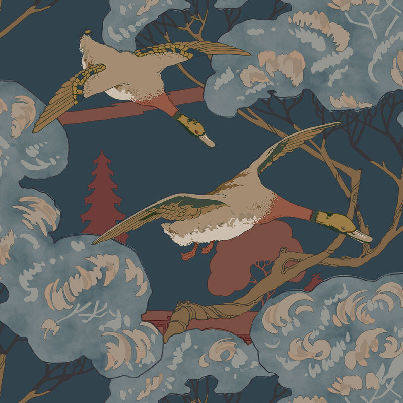 FG102/V110 Grand Flying Duck Icons Wallpaper by Mulberry Home