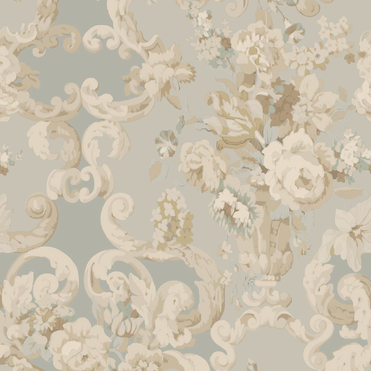 FG103/R104 Floral Rococo Icons Wallpaper by Mulberry Home