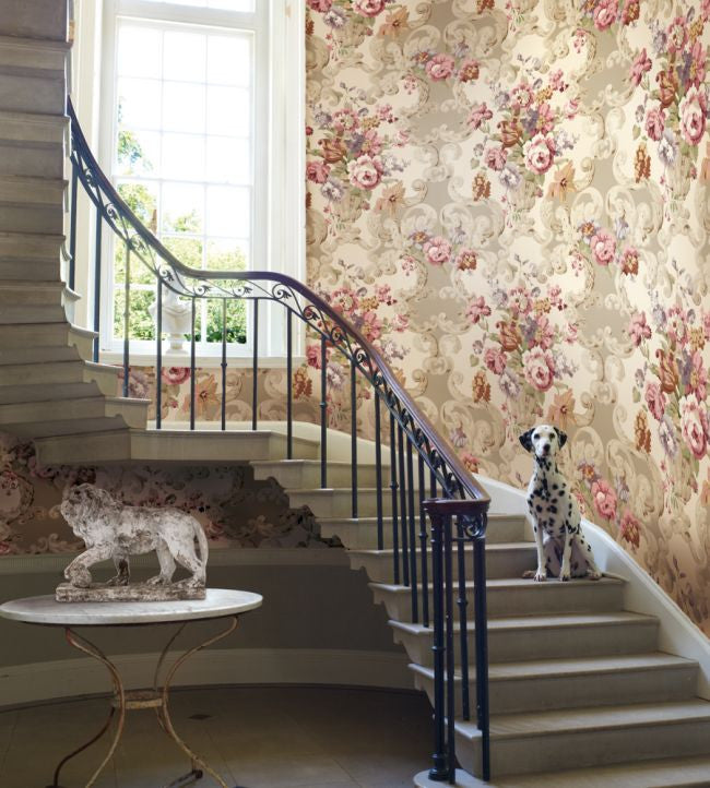 FG103/V54 Floral Rococo Icons Wallpaper by Mulberry Home