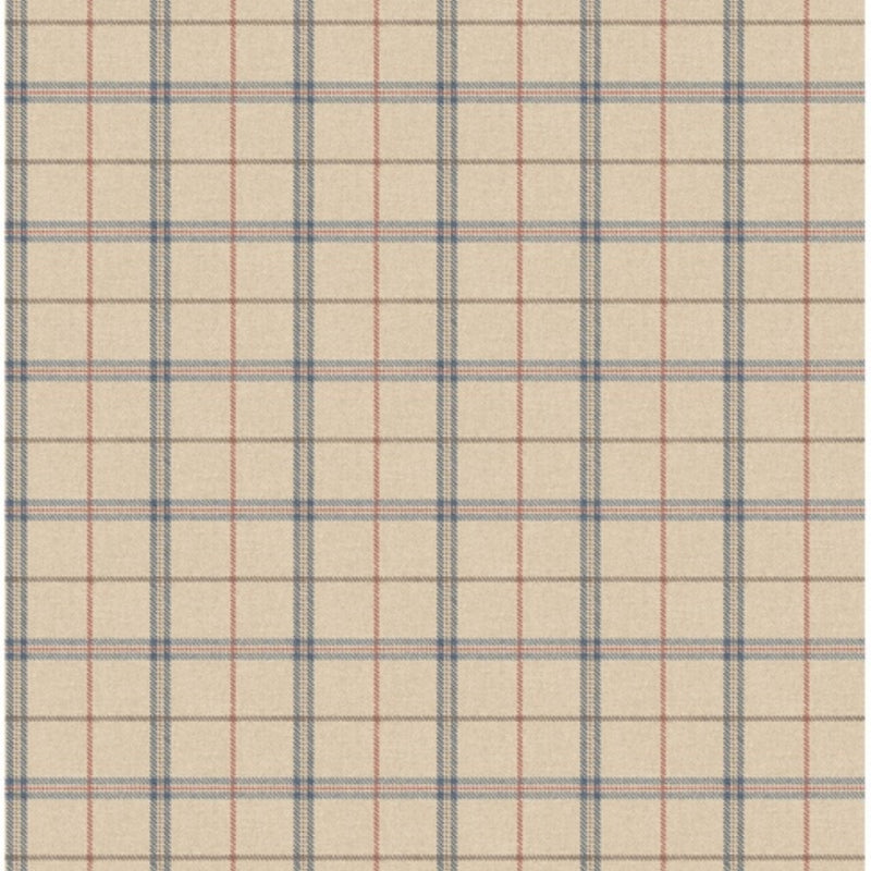 FG120.G103 Islay Blue/Red Country Walk Wallpaper by Mulberry Home