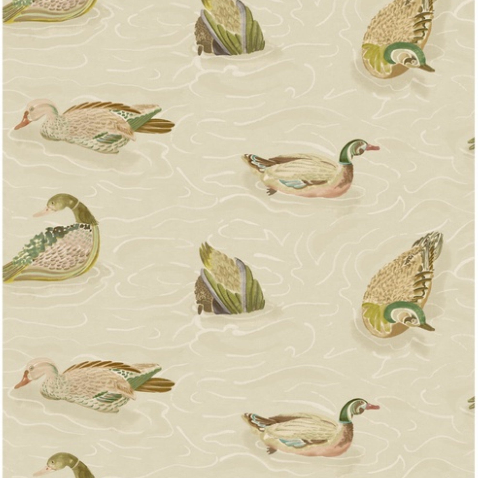 FG122.S48 Duck Pond Emerald/Stone Country Walk Wallpaper by Mulberry H