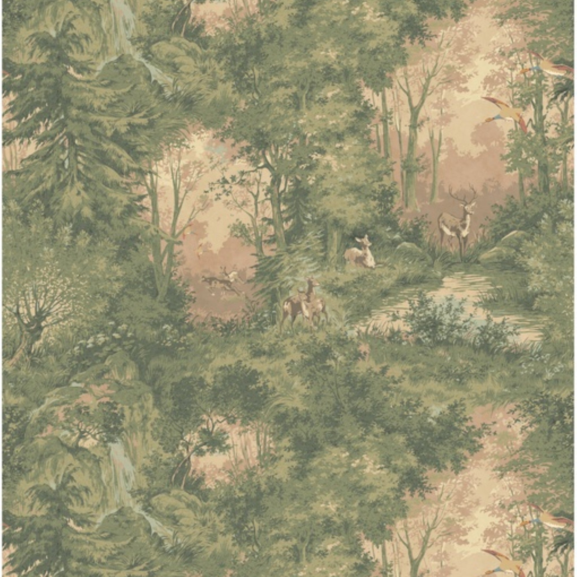 FG124.Y21 Mulberry Woodland Sunrise Country Walk Wallpaper by Mulberry
