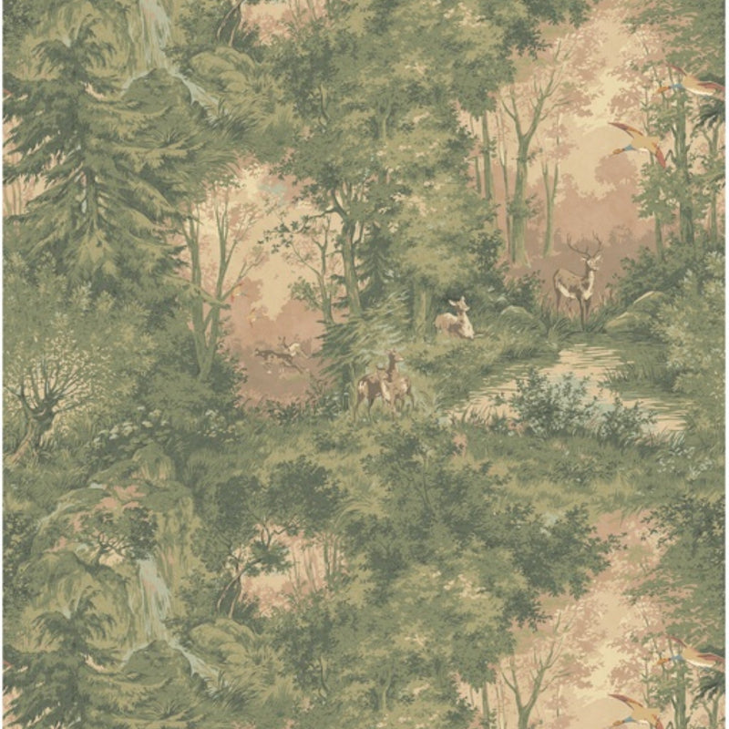 FG124.Y21 Mulberry Woodland Sunrise Country Walk Wallpaper by Mulberry