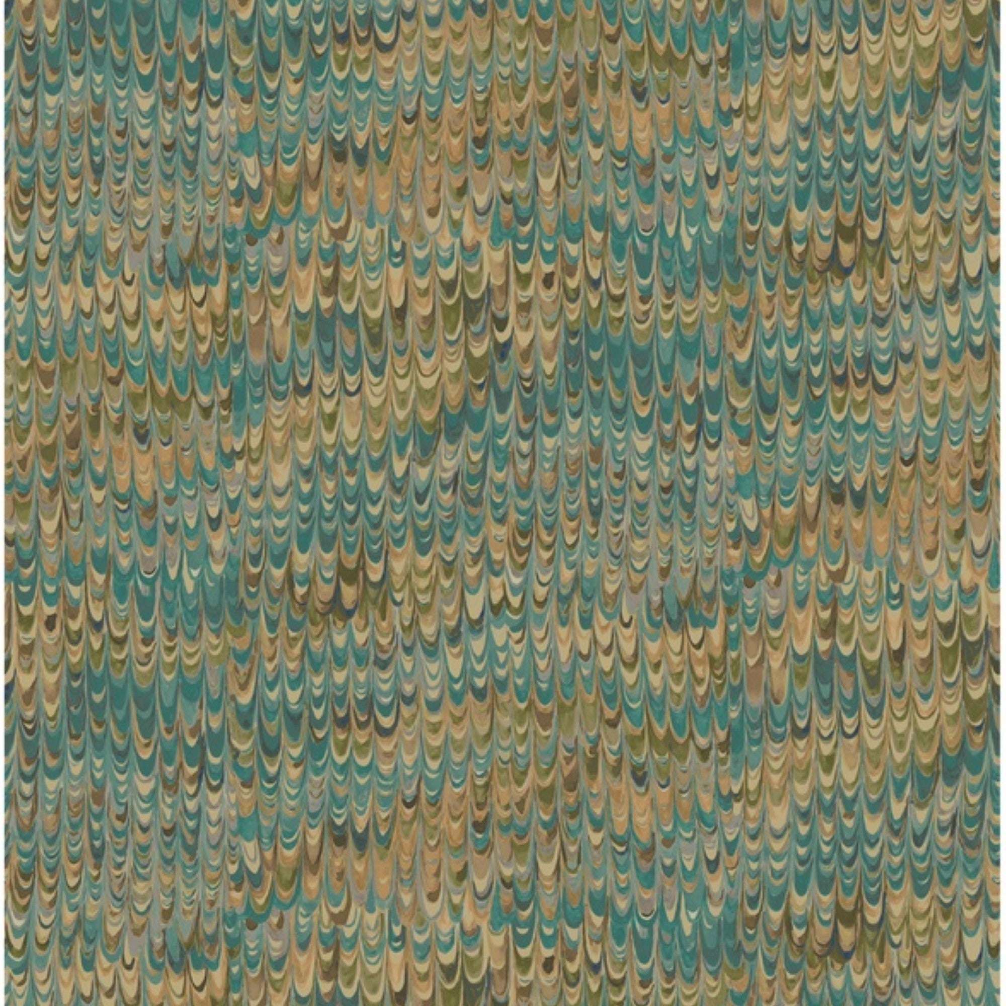 FG126.R11 End Paper Teal Country Walk Wallpaper by Mulberry Home