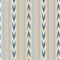 Newport Stripe Blue/Red Country Walk Wallpaper by Mulberry Home