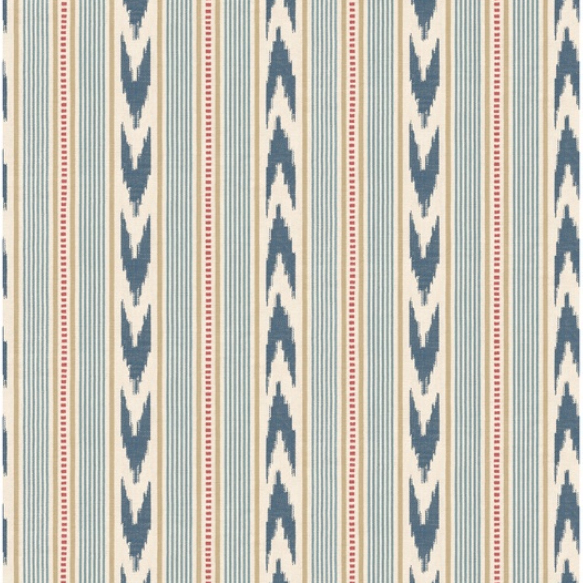 FG127.G103 Newport Stripe Blue/Red Country Walk Wallpaper by Mulberry 