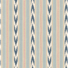 FG127.G103 Newport Stripe Blue/Red Country Walk Wallpaper by Mulberry 