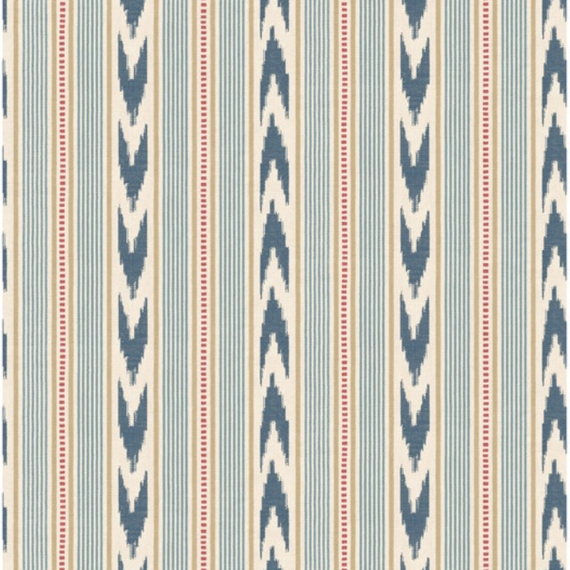 FG127.G103 Newport Stripe Blue/Red Country Walk Wallpaper by Mulberry 