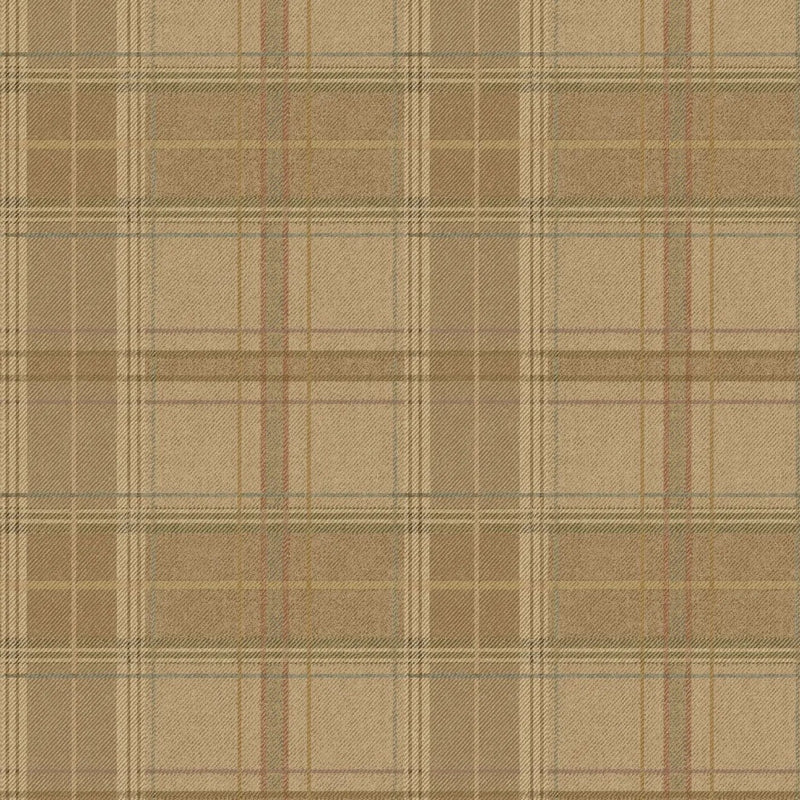 Shetland Plaid Antique Garden Party Wallpaper by Mulberry Home