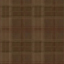 Shetland Plaid Espresso Garden Party Wallpaper by Mulberry Home