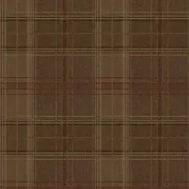 Shetland Plaid Espresso Garden Party Wallpaper by Mulberry Home