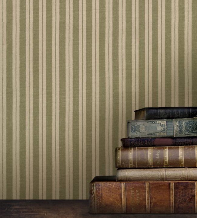 FG130.R106 Marquee Stripe Lovat Garden Party 2 Wallpaper by Mulberry H