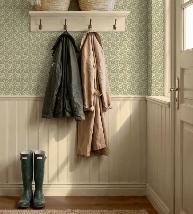 FG131.R104 Martock Sprig Aqua Garden Party 2 Wallpaper by Mulberry Hom