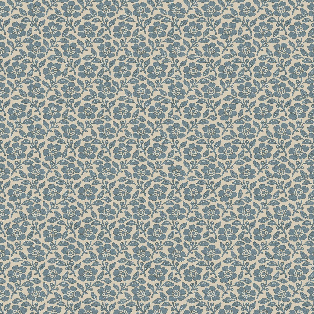 Martock Sprig Blue Garden Party Wallpaper by Mulberry Home