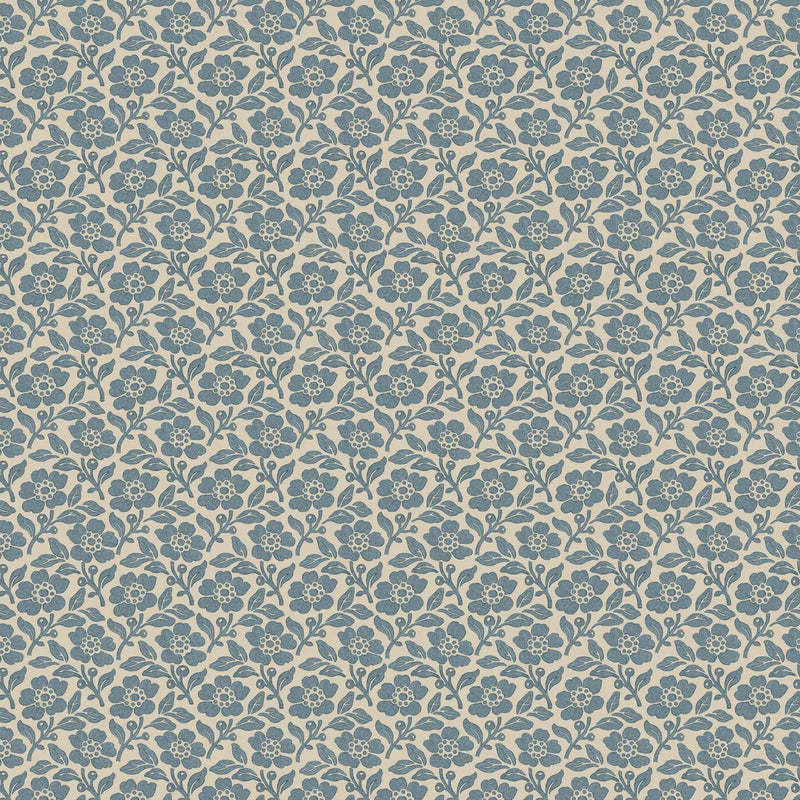 Martock Sprig Blue Garden Party Wallpaper by Mulberry Home