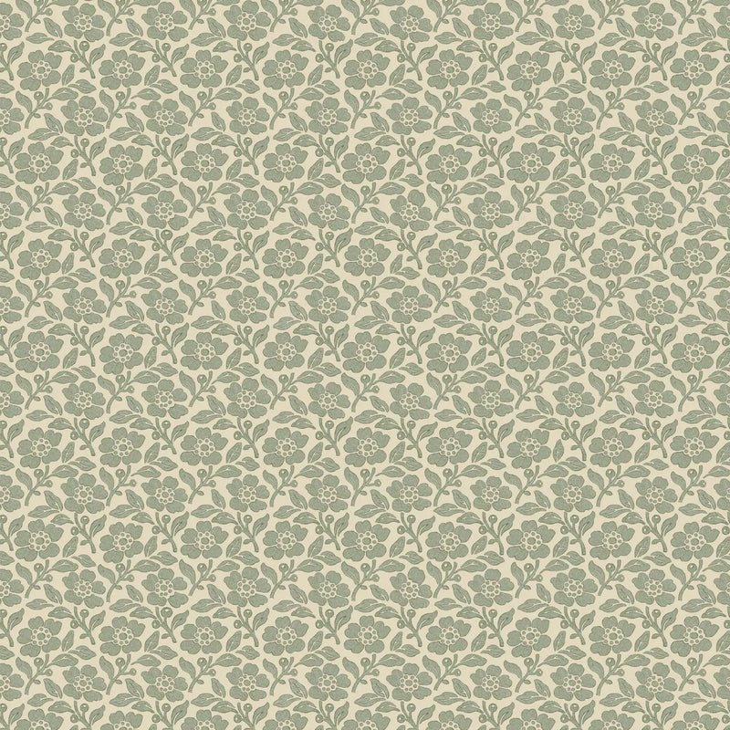 Martock Sprig Aqua Garden Party Wallpaper by Mulberry Home