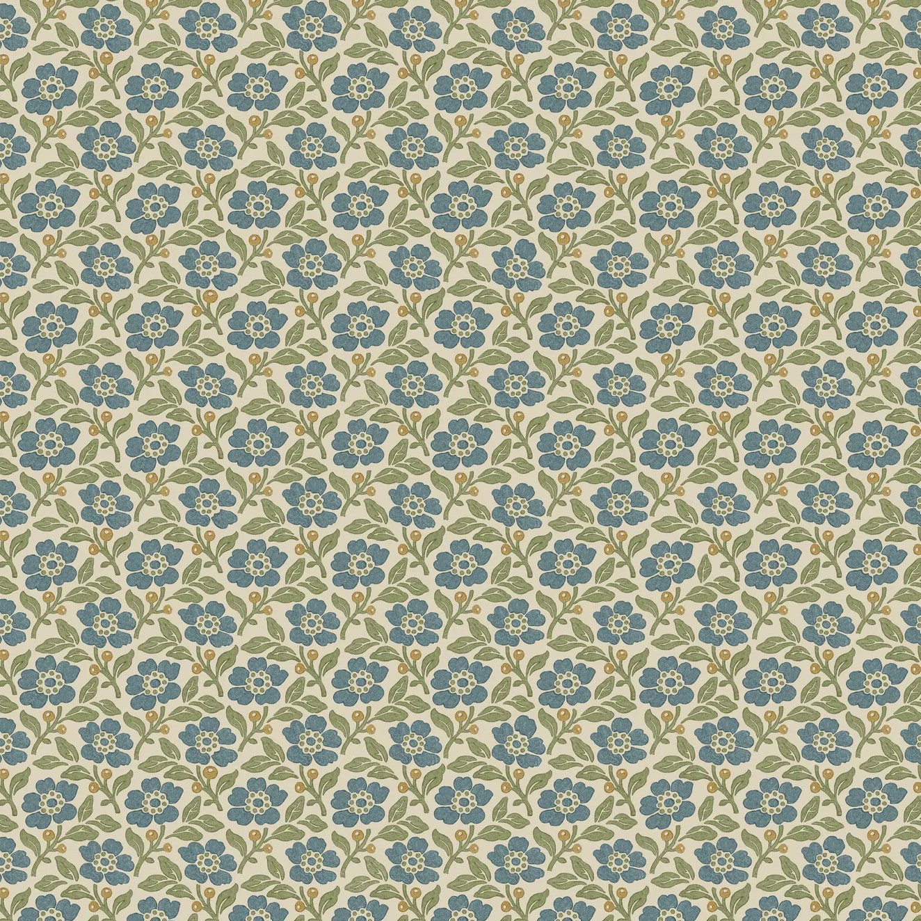 Martock Sprig Teal/Green Garden Party Wallpaper by Mulberry Home