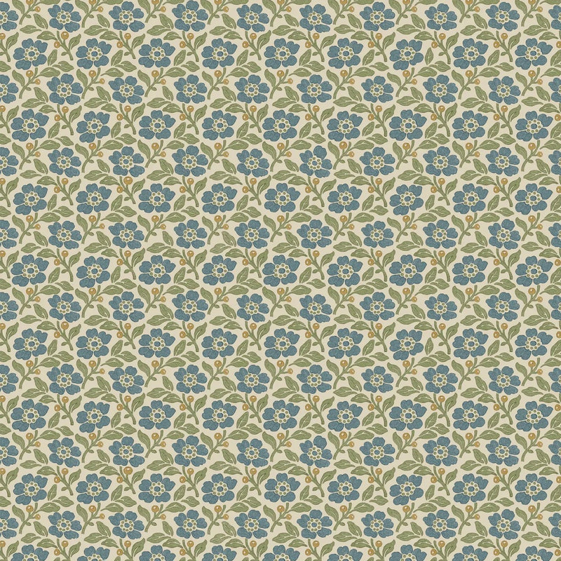 Martock Sprig Teal/Green Garden Party Wallpaper by Mulberry Home
