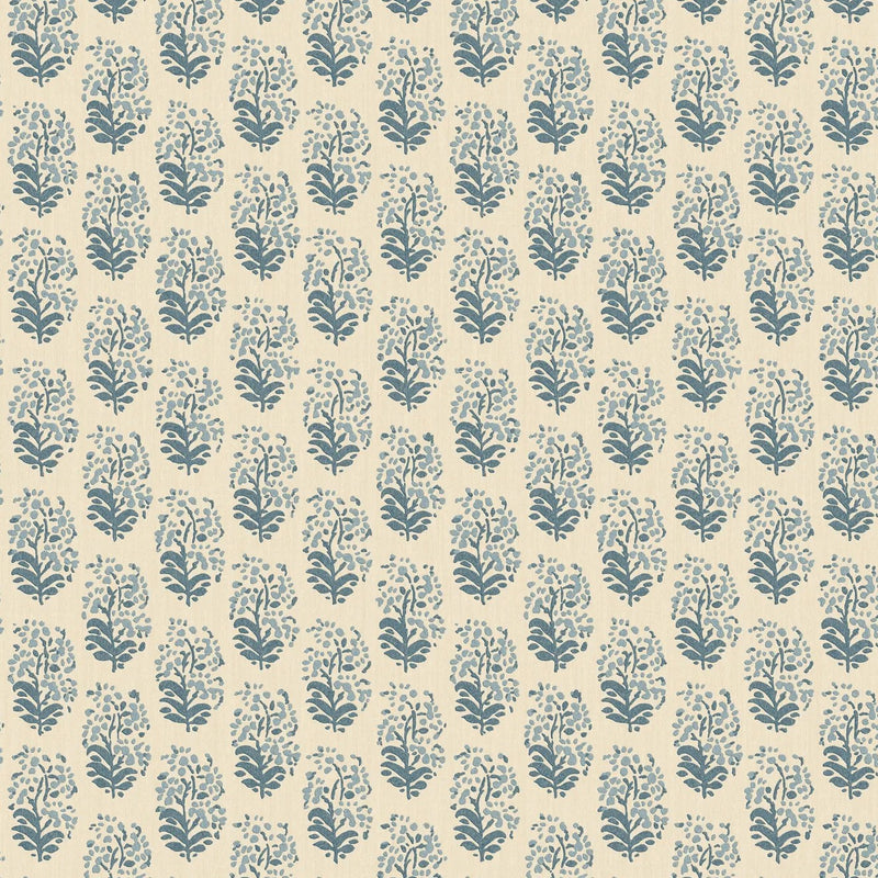 Heirloom Sprig Indigo Garden Party Wallpaper by Mulberry Home