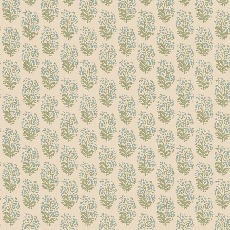 Heirloom Sprig Aqua/Green Garden Party Wallpaper by Mulberry Home