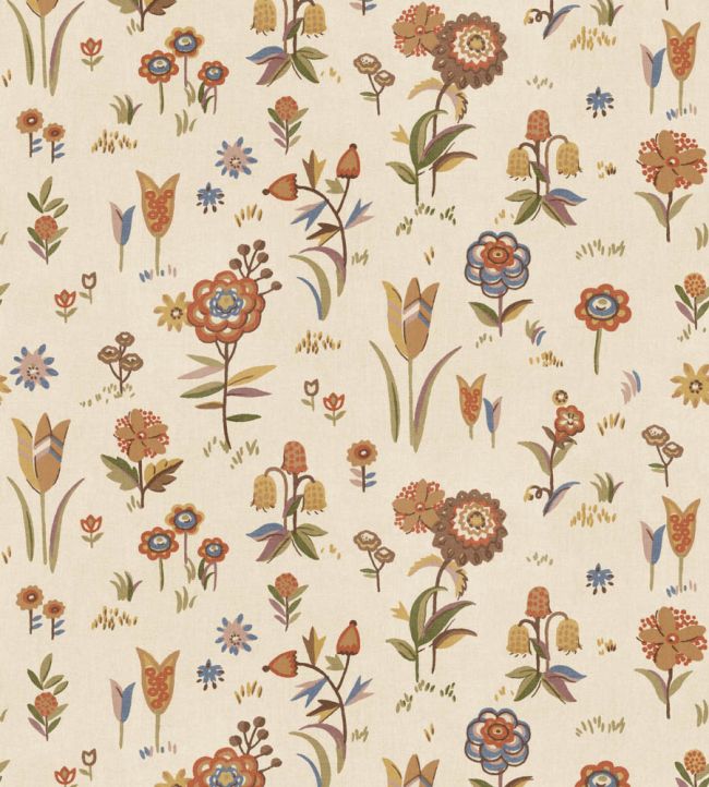 FG135.T30 Firle Meadow Spice Garden Party 2 Wallpaper by Mulberry Home
