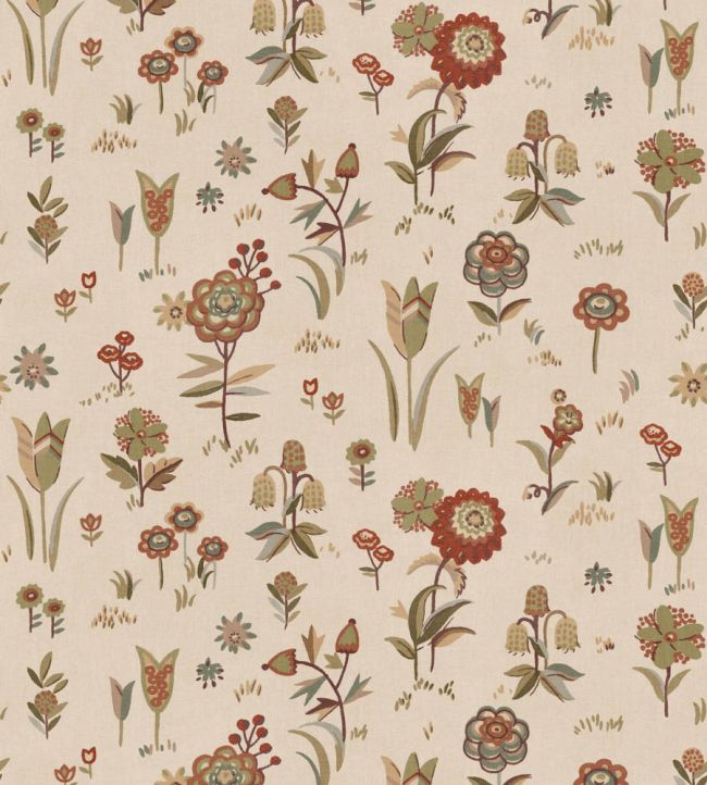 FG135.V55 Firle Meadow Russet Garden Party 2 Wallpaper by Mulberry Hom