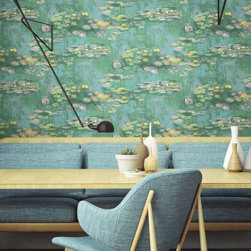 FI71504 Water Lilies French Impressionist Wallpaper by Today Interiors