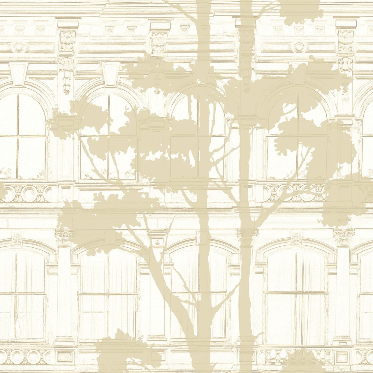 FJ31505 Architecture With Tree Shadow Transition Wallpaper by Today Interiors