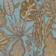 Grafic Leaves Motif Flourish Beige and Blue Wallpaper By Galerie