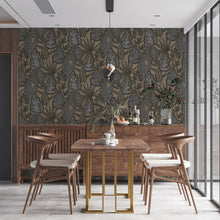 FL61115 Grafic Leaves Motif Flourish Beige and Brown Wallpaper By Galerie