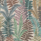 FL61116 Fern Leaves Motif Flourish Beige and Blue Wallpaper By Galerie