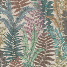 FL61116 Fern Leaves Motif Flourish Beige and Blue Wallpaper By Galerie