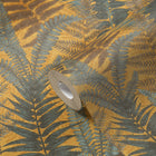 FL61117 Fern Leaves Motif Flourish Brown and Yellow Wallpaper By Galerie