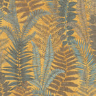 FL61117 Fern Leaves Motif Flourish Brown and Yellow Wallpaper By Galerie