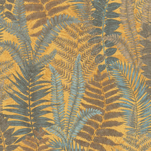 FL61117 Fern Leaves Motif Flourish Brown and Yellow Wallpaper By Galerie