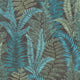 Fern Leaves Motif Flourish Blue and Green Wallpaper By Galerie