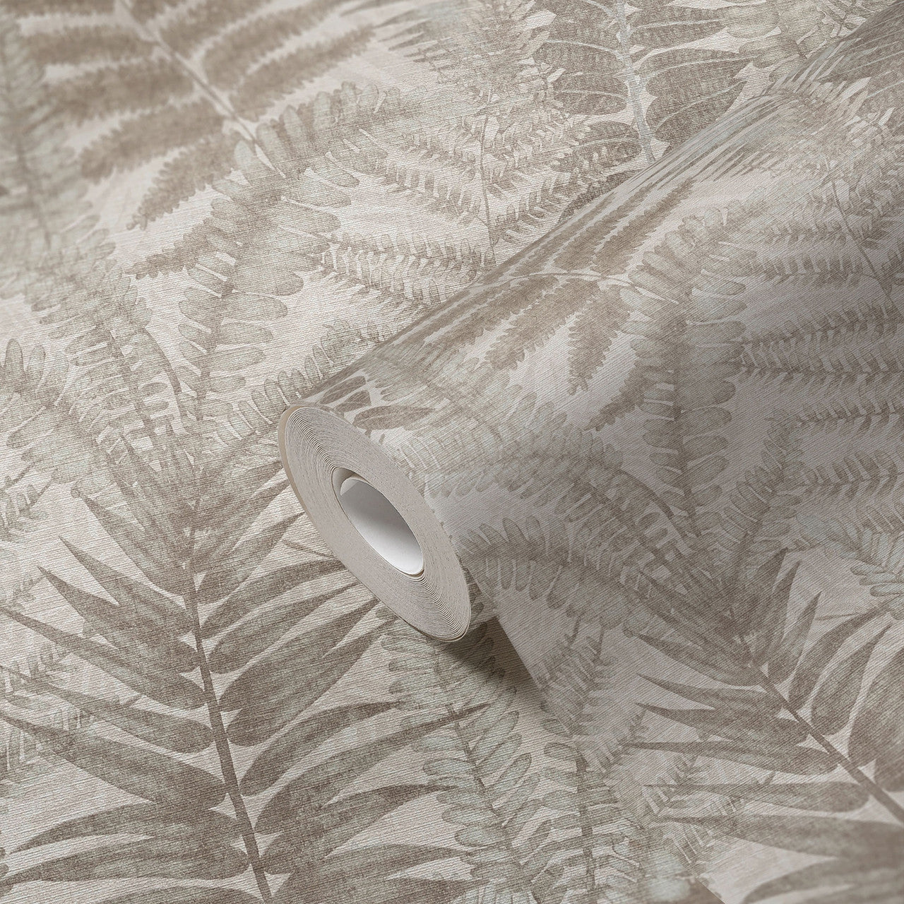 FL61120 Fern Leaves Motif Flourish Beige and Cream Wallpaper By Galerie