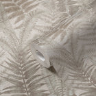 FL61120 Fern Leaves Motif Flourish Beige and Cream Wallpaper By Galerie