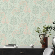 FL61127 Dreaming Garden Motif Flourish Grey and Green Wallpaper By Galerie