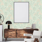 FL61127 Dreaming Garden Motif Flourish Grey and Green Wallpaper By Galerie