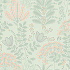 FL61127 Dreaming Garden Motif Flourish Grey and Green Wallpaper By Galerie